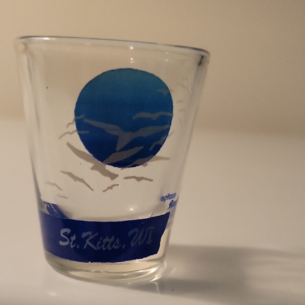 Blue Dolphin Design Shot Glass St. Kitts